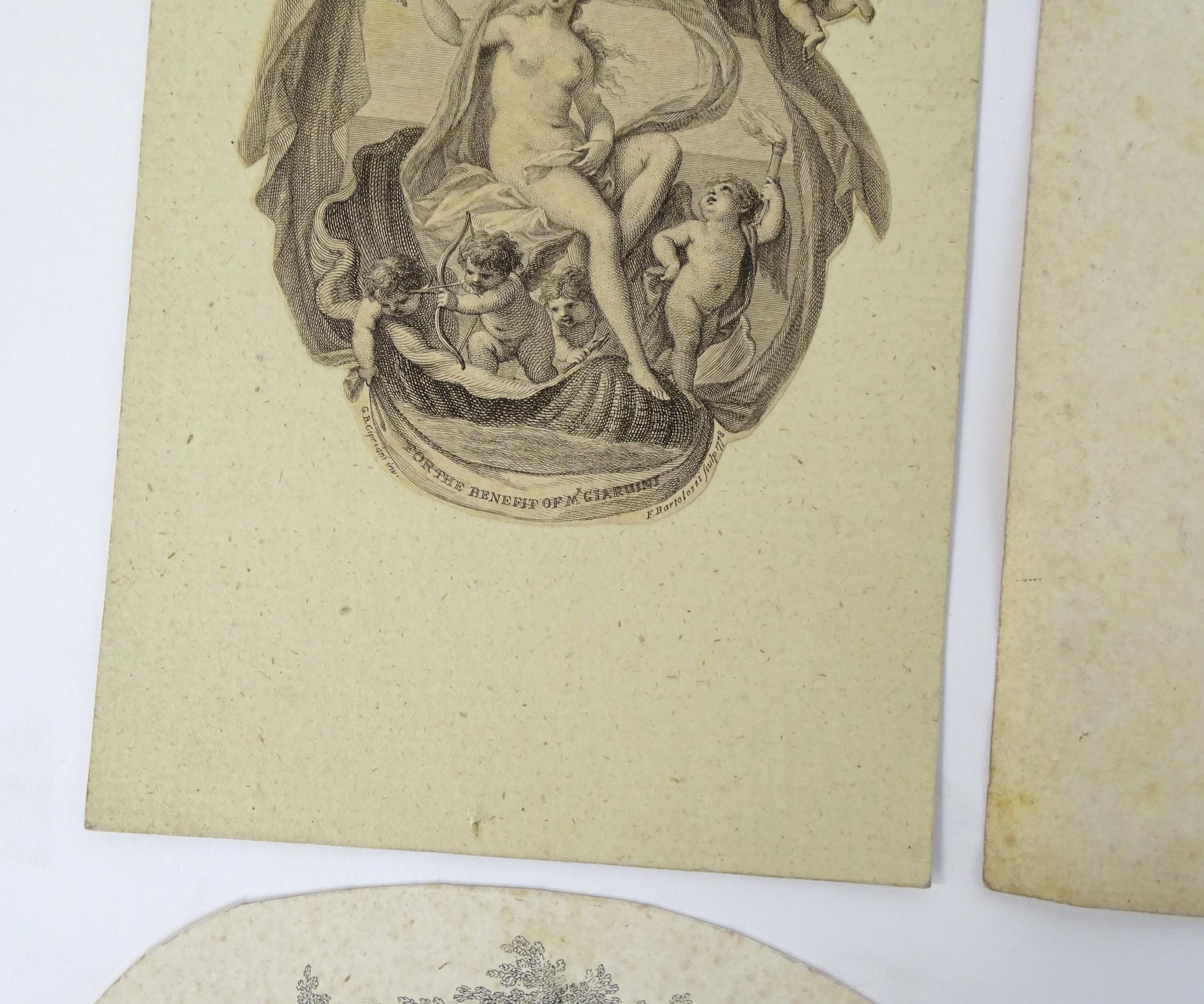 A quantity of 17th and 18thC Bartolozzi engravings to include Apollo & Daphne, Orpheus & Eurydice, - Image 3 of 11