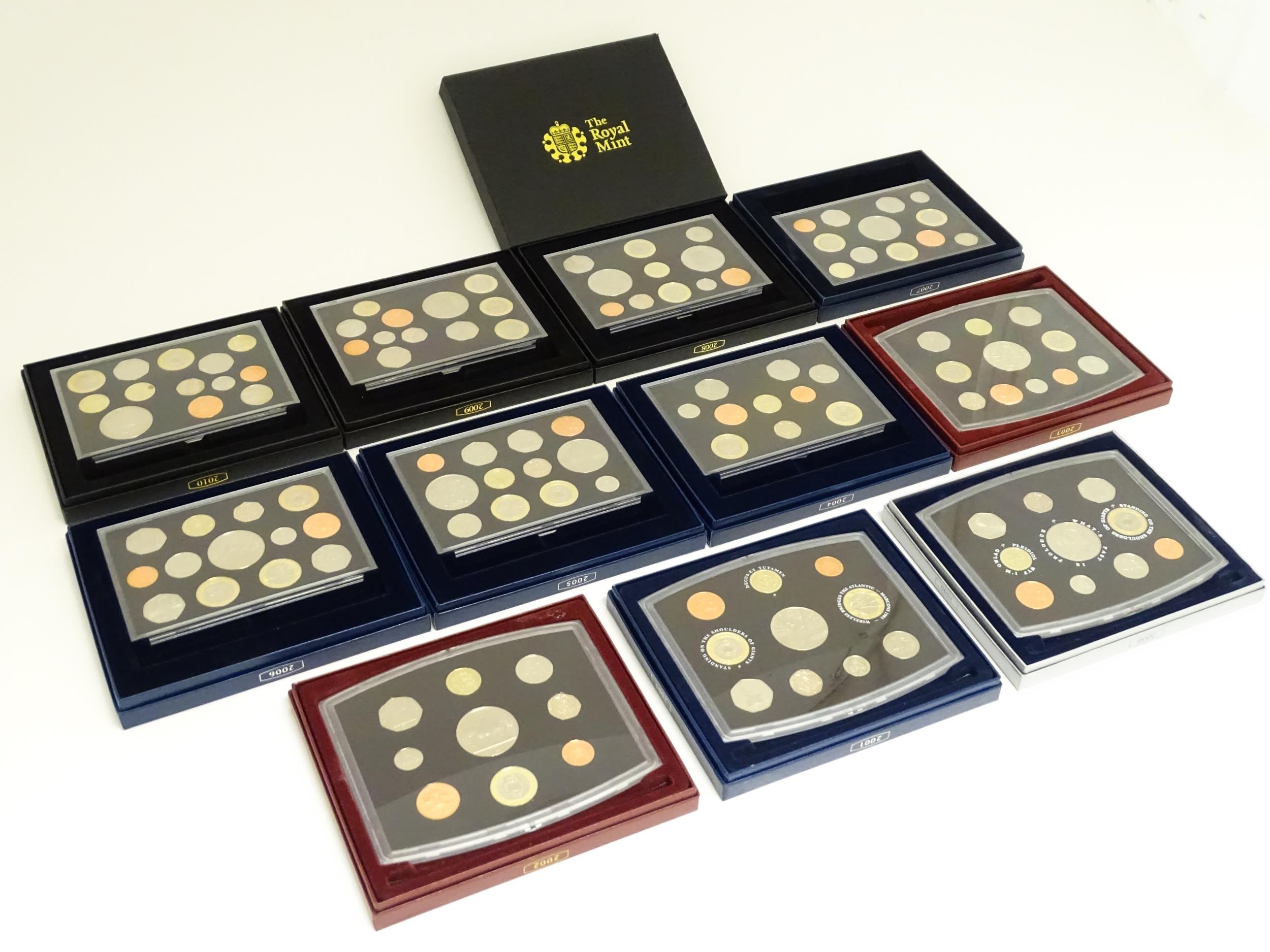 Coins: A quantity of Queen Elizabeth II United Kingdom Royal Mint proof coin collections for the - Image 3 of 14