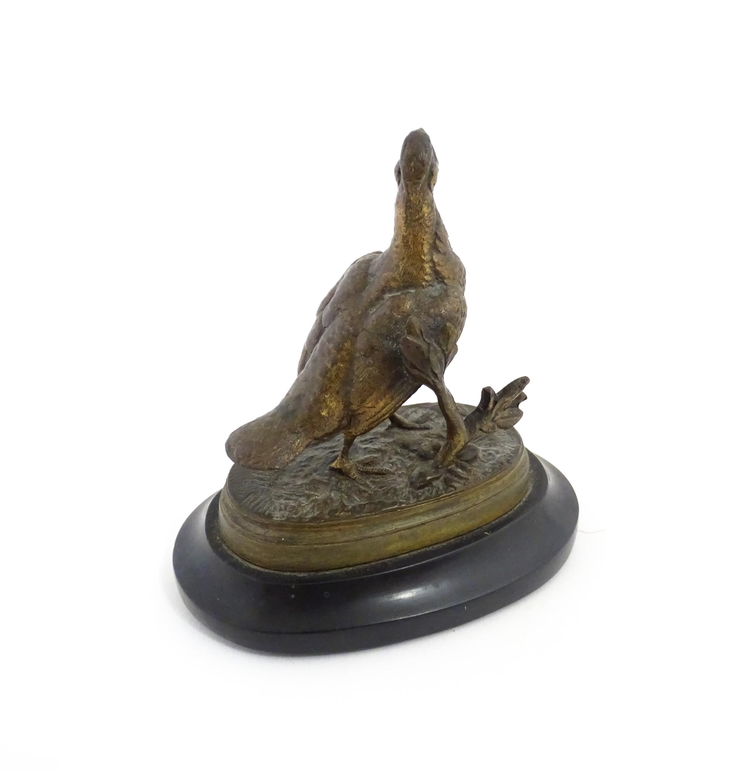 A 20thC cast bronze sculpture modelled as a partridge / bird after Jules Moigniez. Cast signature to - Image 5 of 8