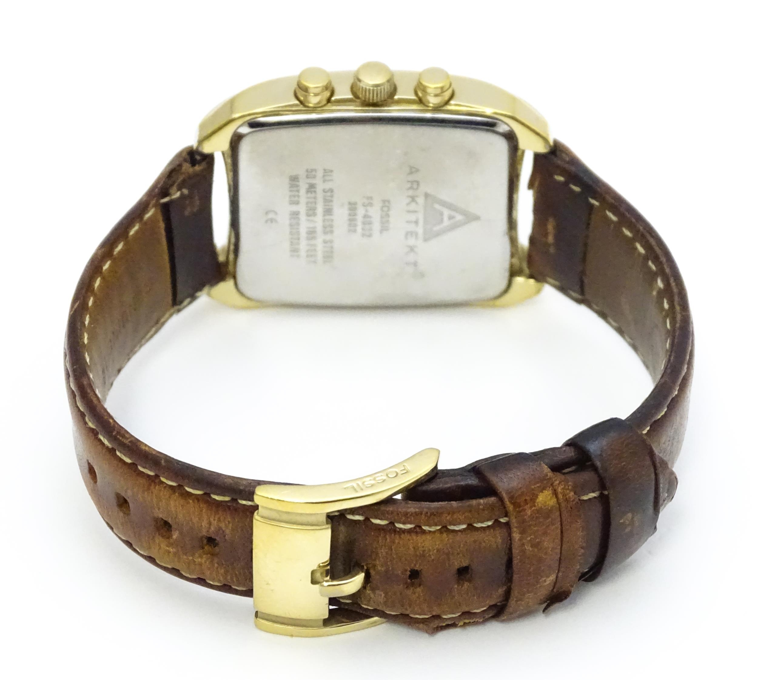 A Fossil Speedway Arkitekt gentlemans wristwatch. The watch case approx 1 3/8" wide Please Note - we - Image 6 of 10