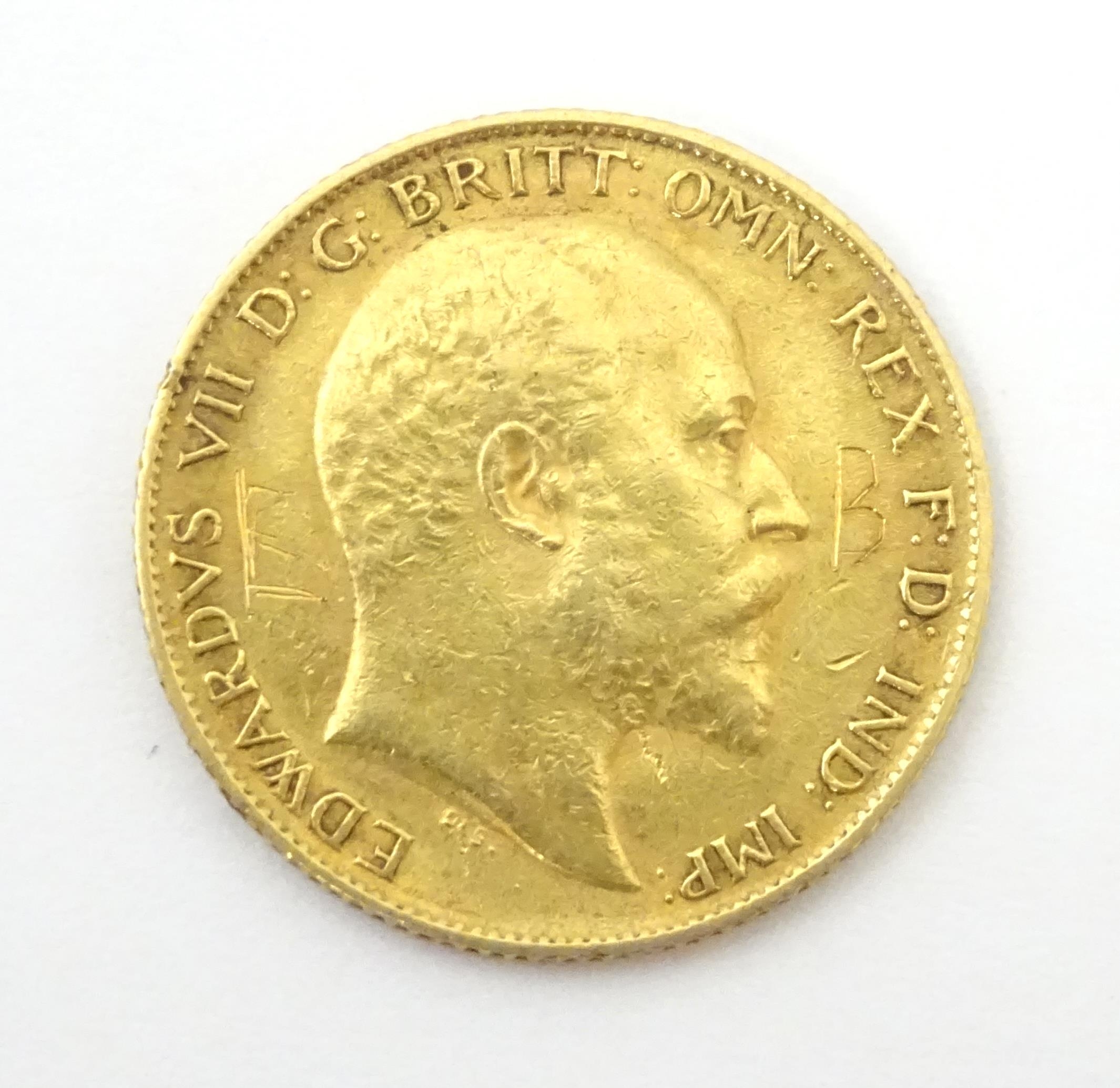 Coin: An Edward VII 1909 gold half sovereign (3.9g) Please Note - we do not make reference to the - Image 3 of 5