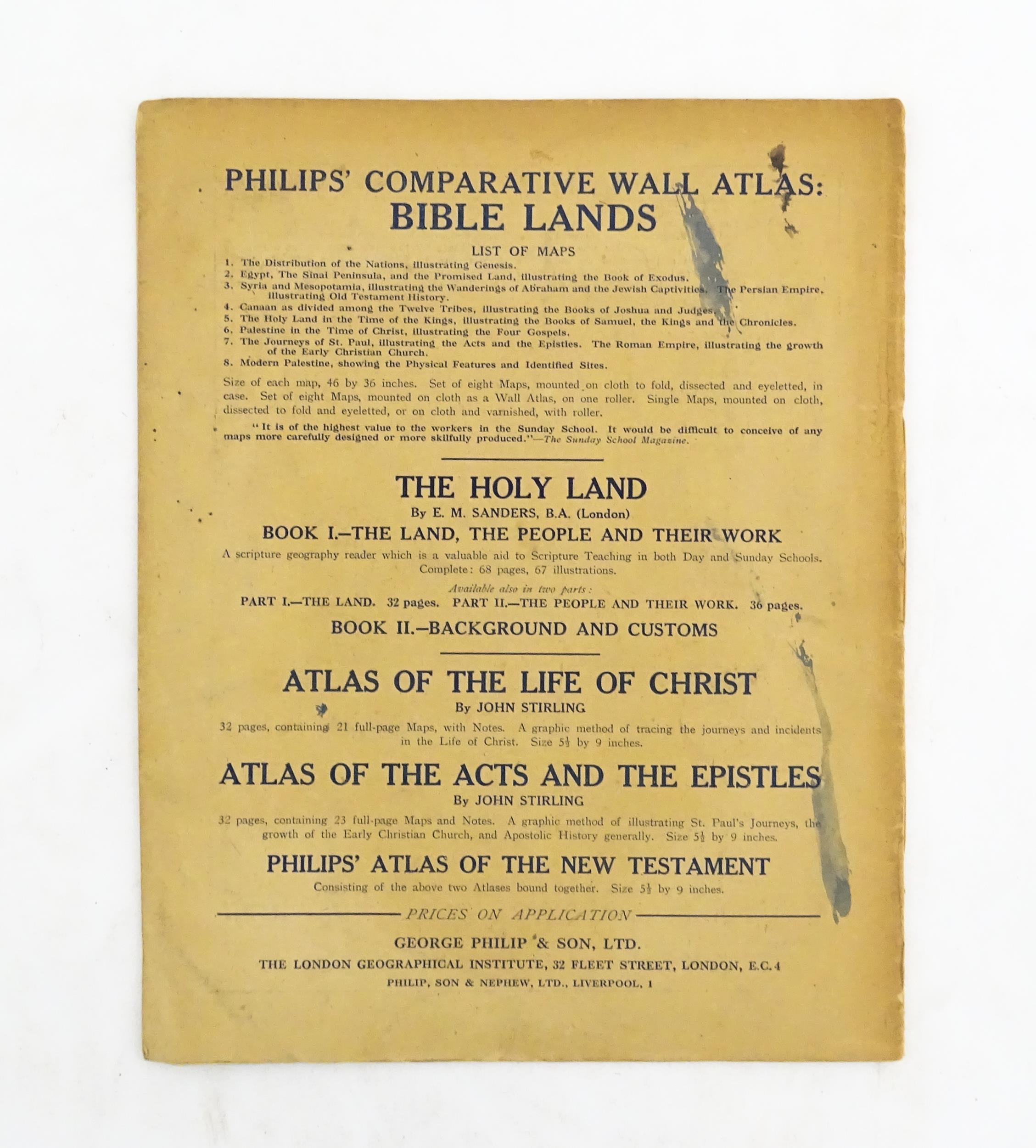 Maps: Philips' New Scripture Atlas, to include maps and plans illustrating the historical - Image 3 of 7