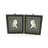 A pair of 21stC watercolour portrait miniatures depicting Romeo & Juliet. Both signed with monogram,