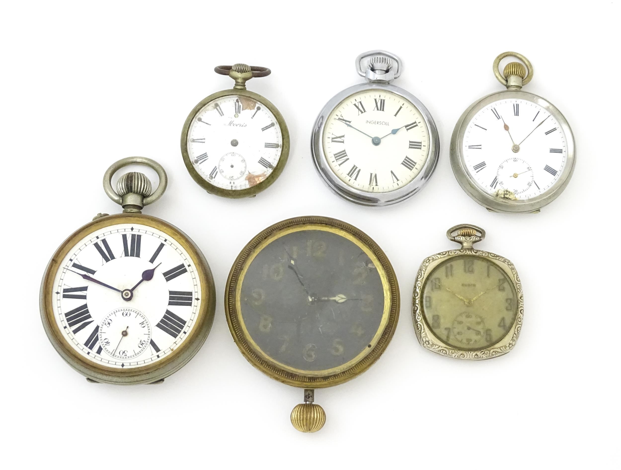 A quantity of assorted pocket and fob watches, various sizes and makers (6) Please Note - we do