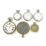 A quantity of assorted pocket and fob watches, various sizes and makers (6) Please Note - we do