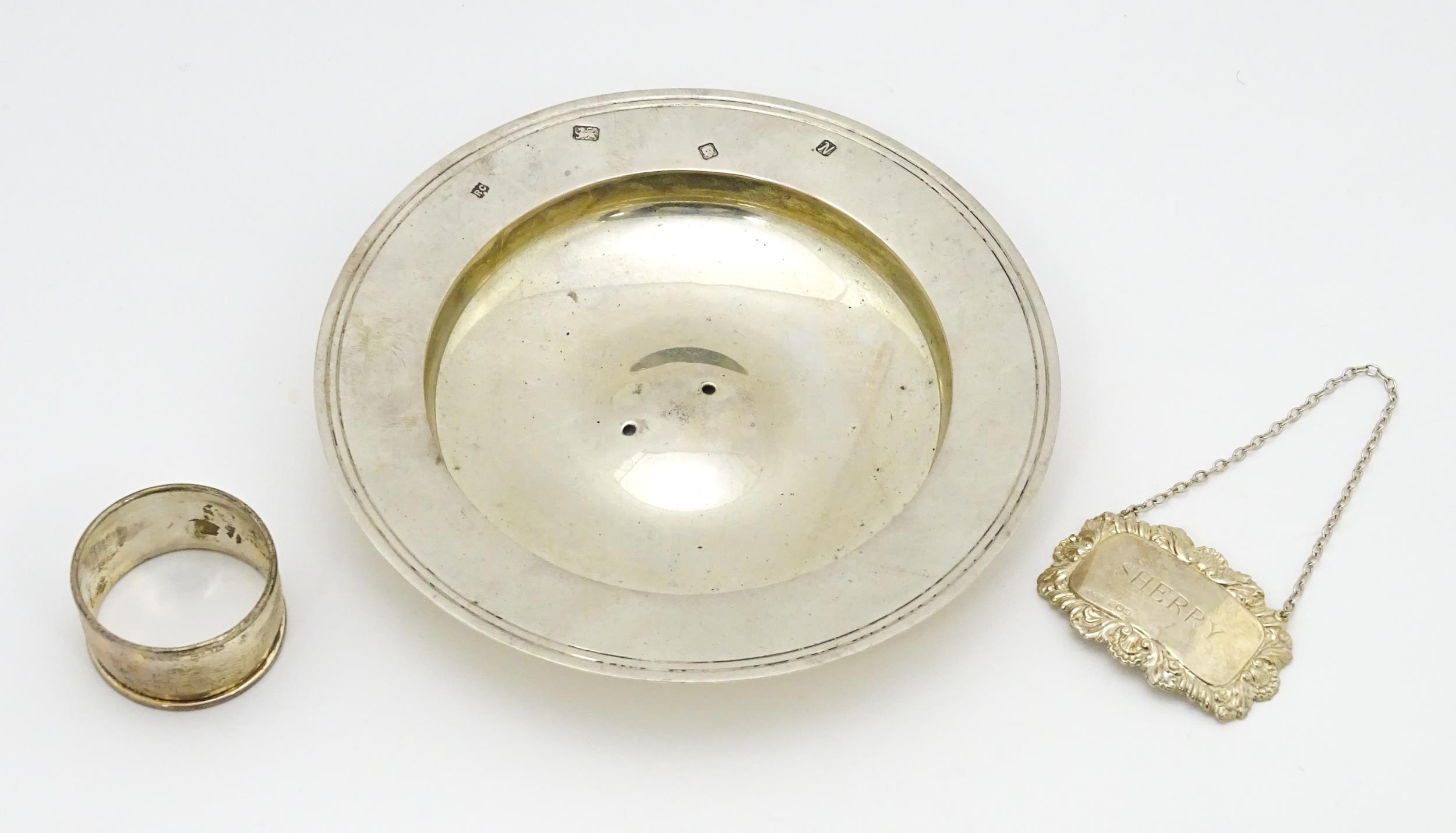 A silver model of an armada dish hallmarked London 1987 maker William Comyns & Sons Ltd. Together - Image 3 of 10