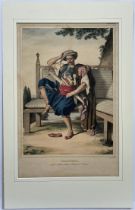 Louis Dupre (1789-1837), Original lithograph hand coloured with watercolour, Titled Kalioundji -