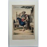 Louis Dupre (1789-1837), Original lithograph hand coloured with watercolour, Titled Kalioundji -