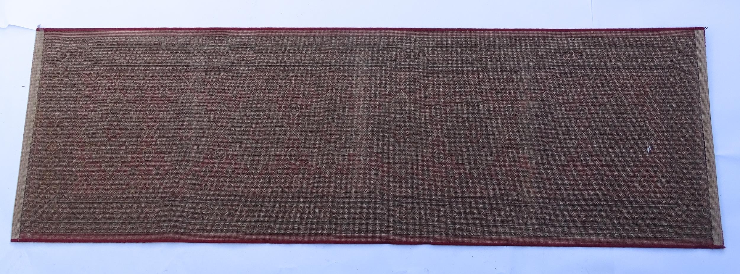 Carpet / Rug : A red ground runner with repeating motifs to centre, bordered by geometric banding. - Image 2 of 8