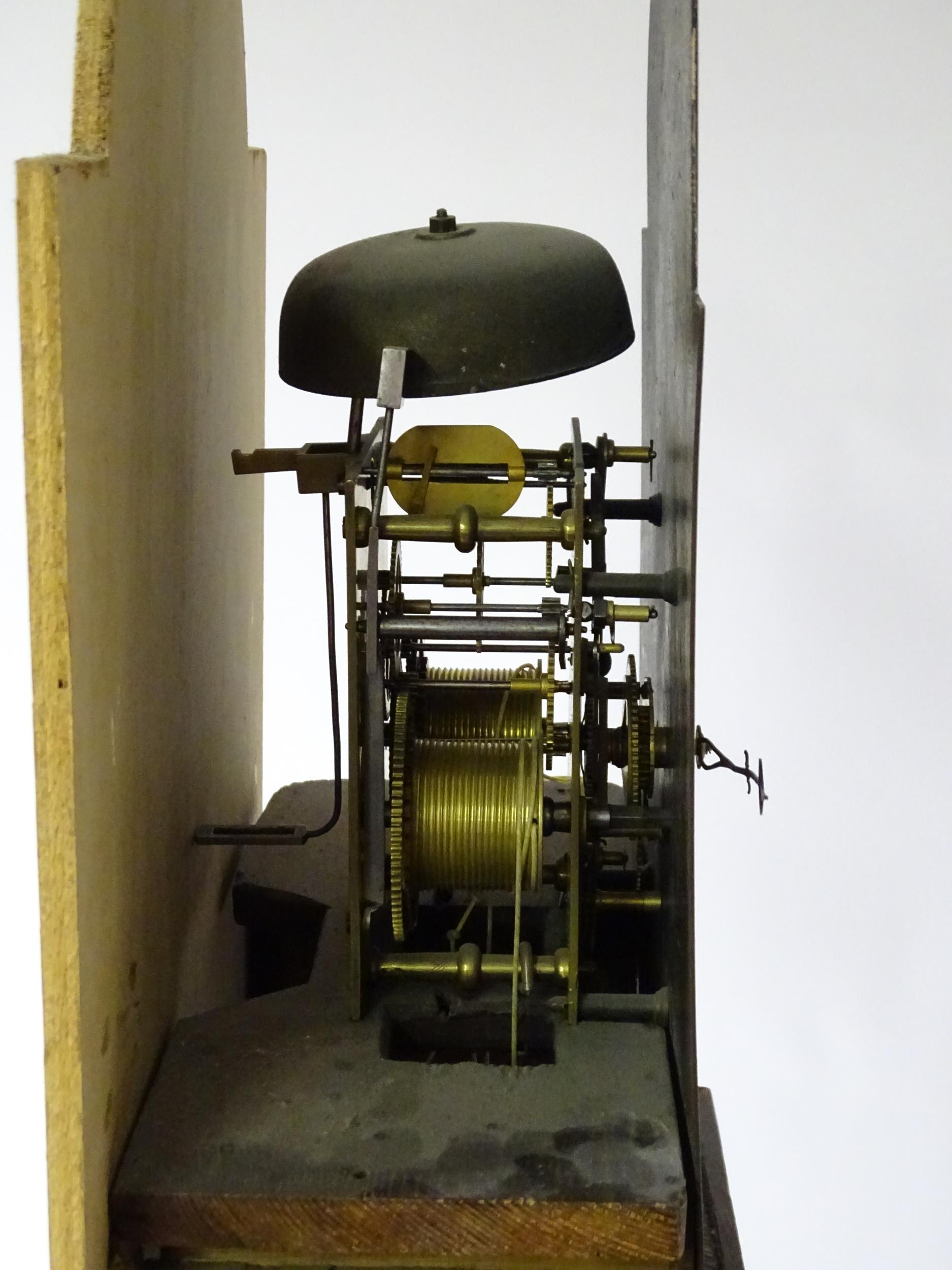 William Cater - Salisbury : A 19thC oak cased 8 day longcase clock, with brass dial, signed to the - Image 9 of 11