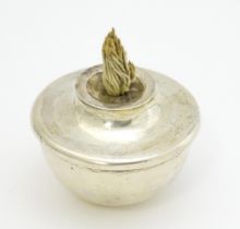 A Victorian silver burner hallmarked London 1896, maker Hawksworth, Eyre & Co. Ltd. Approx. 2"