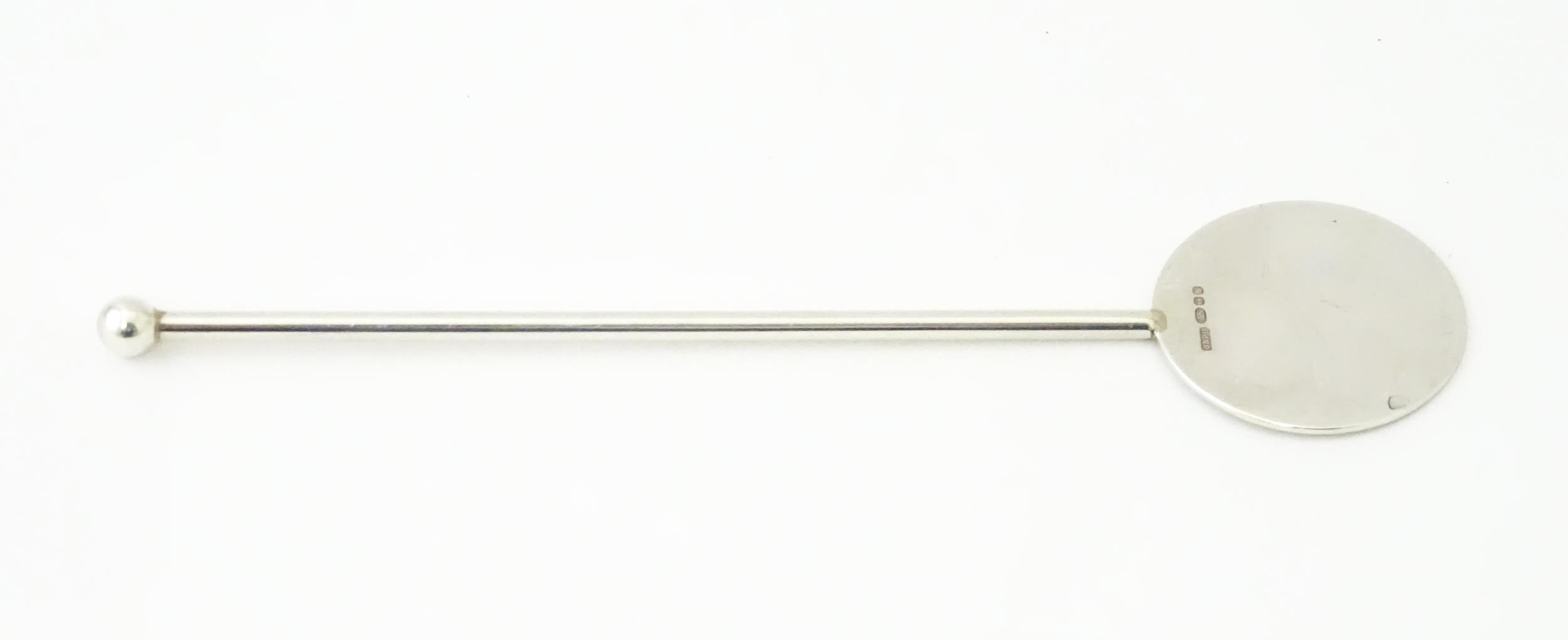 A silver swizzle stick / cocktail stirrer hallmarked Birmingham 2008, maker David & Pennie Bradley - - Image 2 of 6