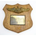Militaria : a commemorative naval plaque , inscribed 'Presented to Vice Admiral W. J. W. Woods CB