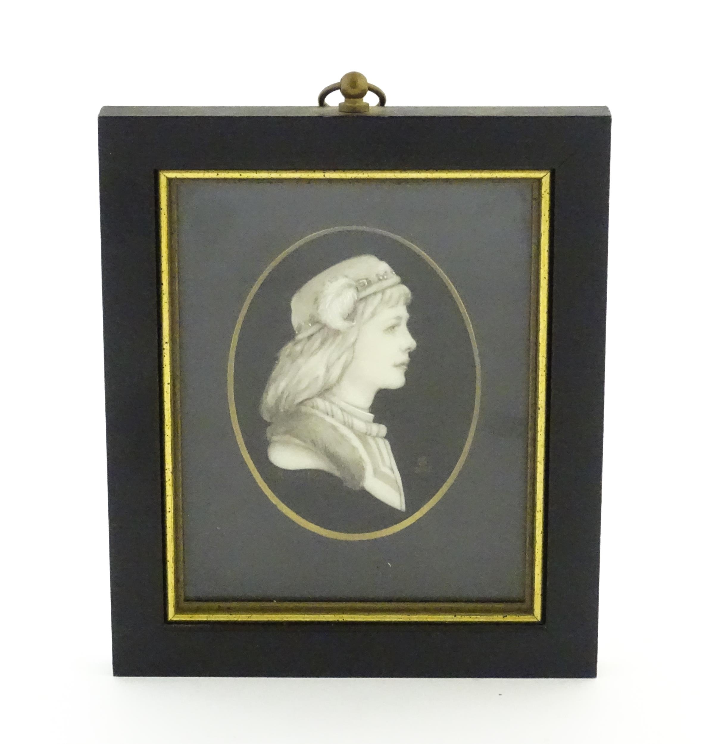 A pair of 21stC watercolour portrait miniatures depicting Romeo & Juliet. Both signed with monogram, - Image 8 of 10