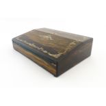 A Victorian coromandel writing box / slope with inlaid brass, mother of pearl and abalone