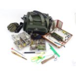 Fishing : a Gardner holdall containing a quantity of fly fishing tackle, to include : salmon and