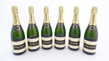 A box of six 750ml bottles of Nicolas Feuillatte champagne (6) Please Note - we do not make