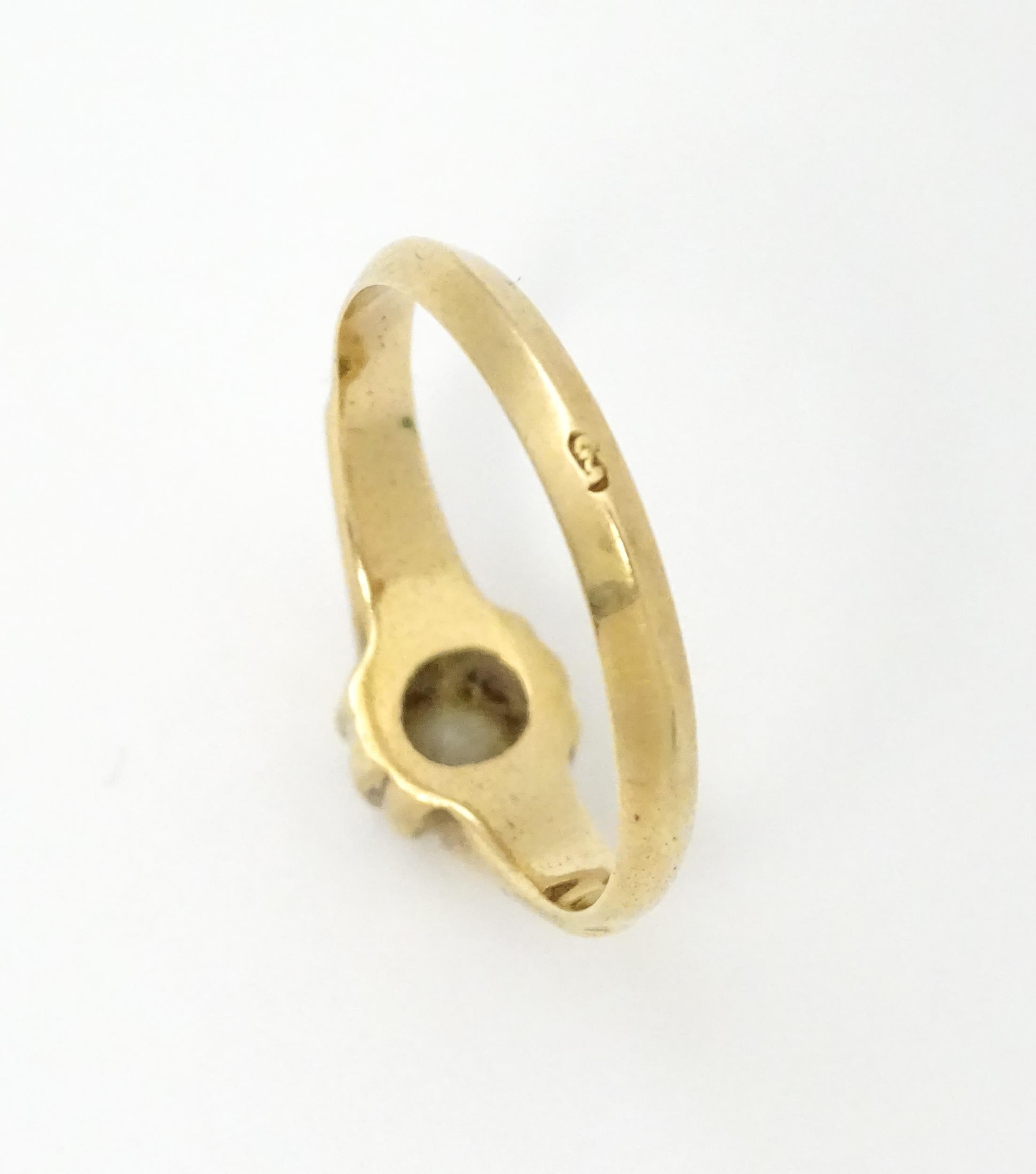 A gold ring set with diamond solitaire. Ring size approx. M Please Note - we do not make reference - Image 6 of 6