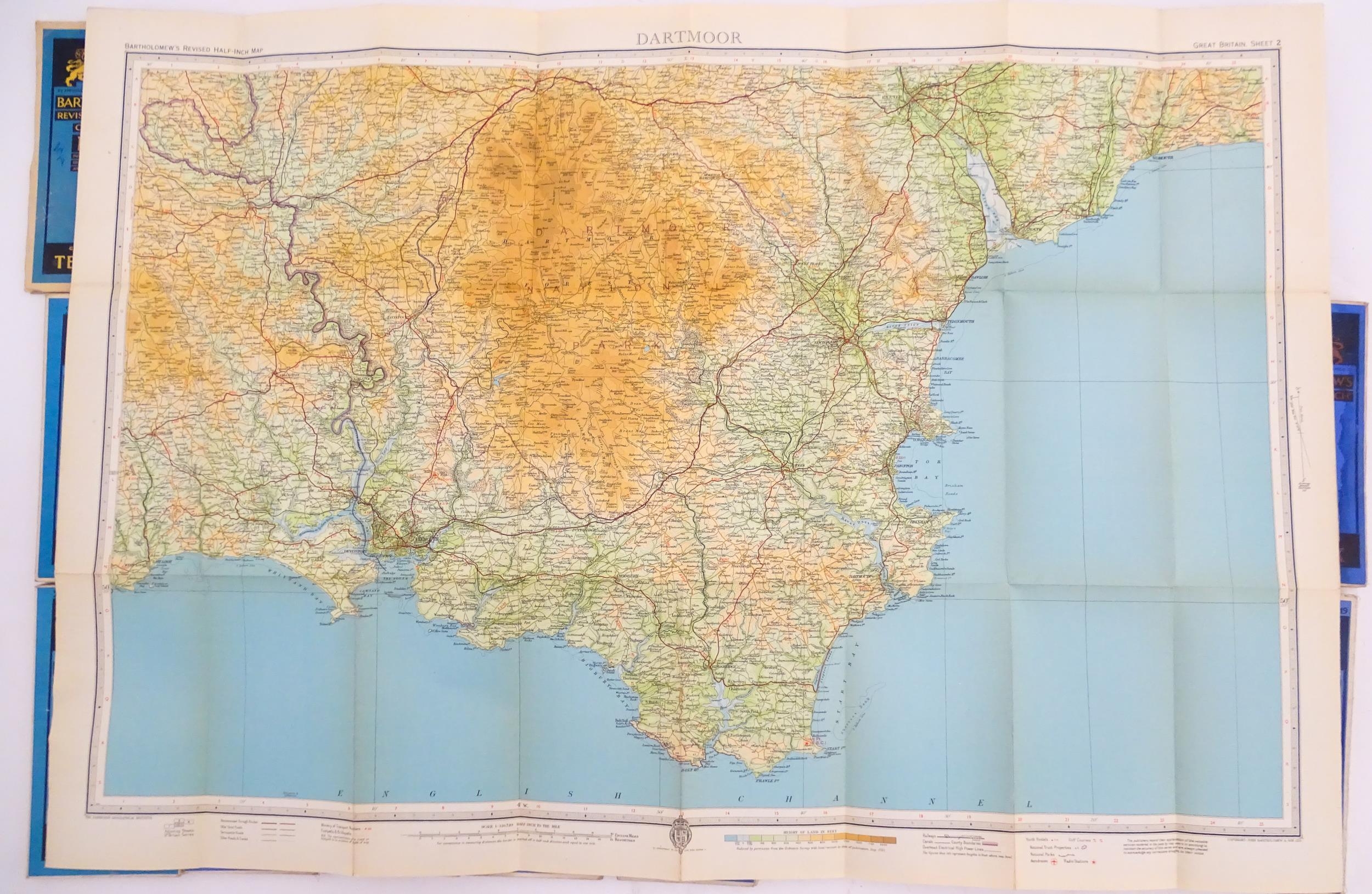 A quantity of assorted 20thC Bartholomew road maps to include Cambridge, Dorset, New Forest, Sussex, - Image 15 of 21