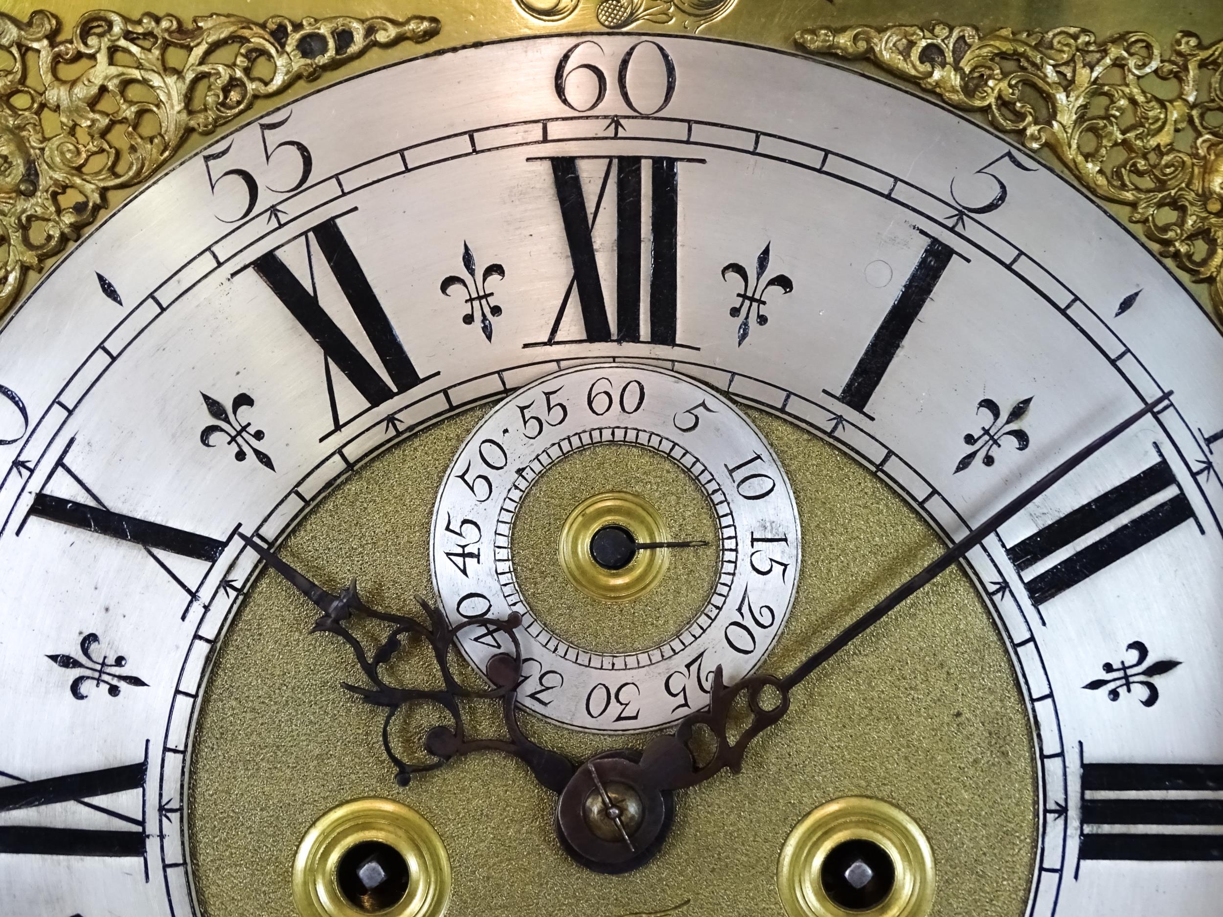 William Westbrook, London : An 18thC mahogany cased 8-day longcase clock, the brass face with - Image 8 of 15