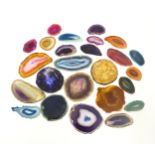 Natural History / Geology Interest: A quantity of polished hardstone slices, to include amethyst,