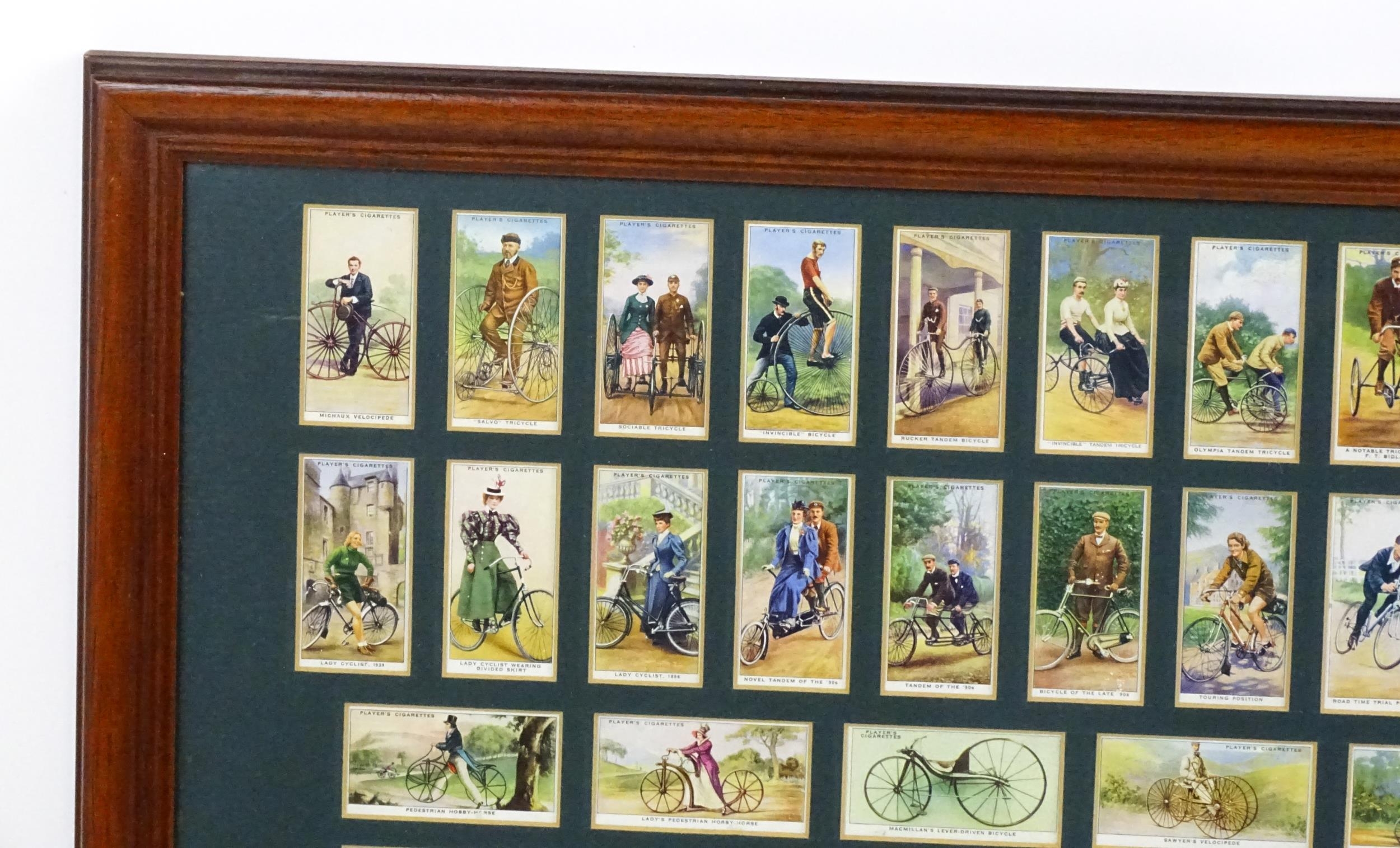 A quantity of Players & Sons cigarette cards from the Cycling series, framed. Together with a - Image 10 of 23