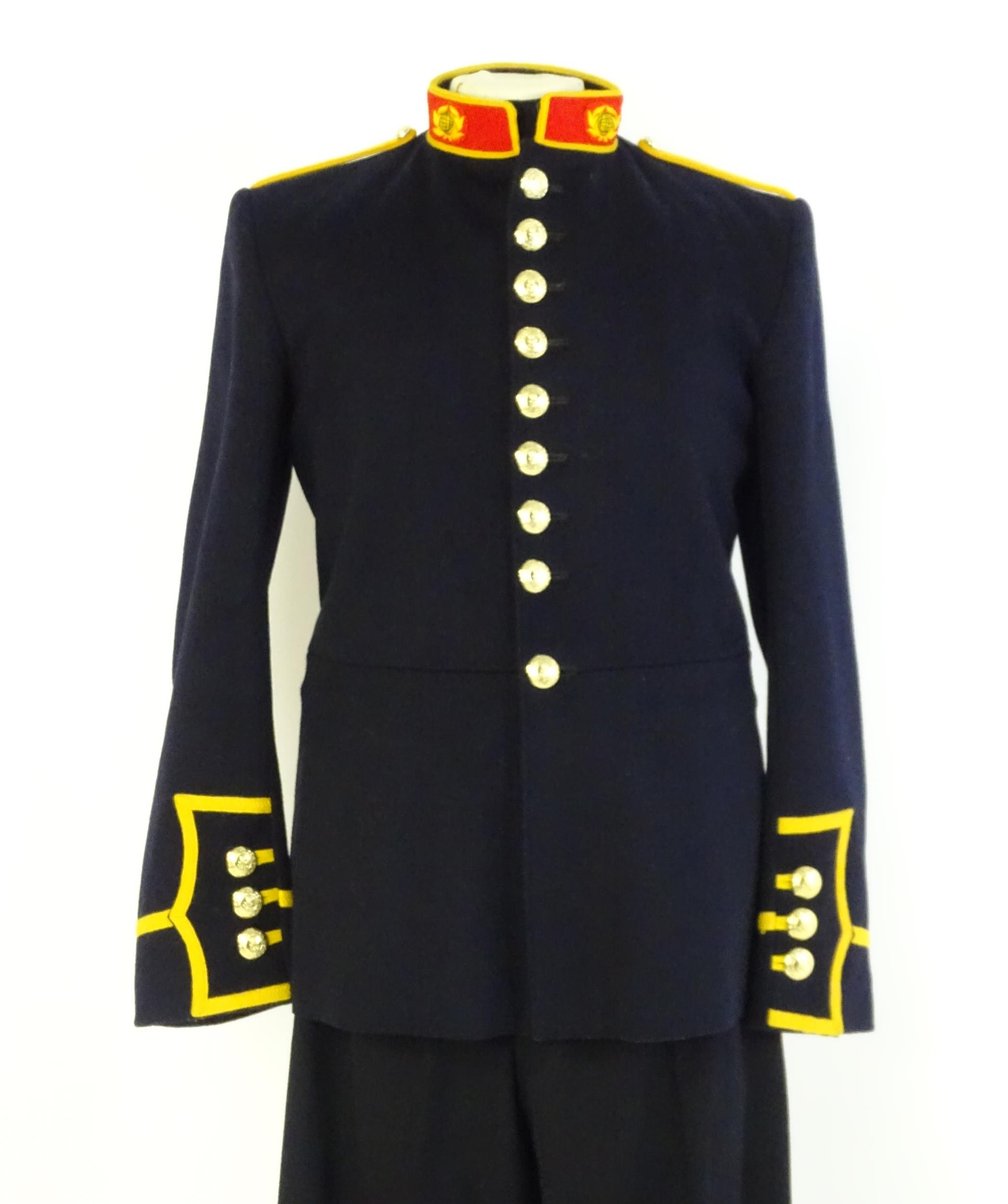 Militaria : a Royal Marines bandsman's No.1 full dress uniform, the single-breasted tunic with - Image 4 of 13