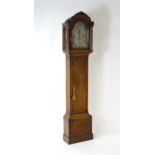 William Cater - Salisbury : A 19thC oak cased 8 day longcase clock, with brass dial, signed to the