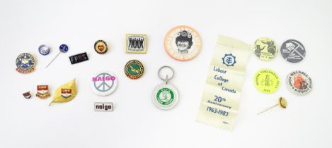 Trade Union Interest: a quantity of assorted badges, pins, etc. to include GCHQ Trade Unions,