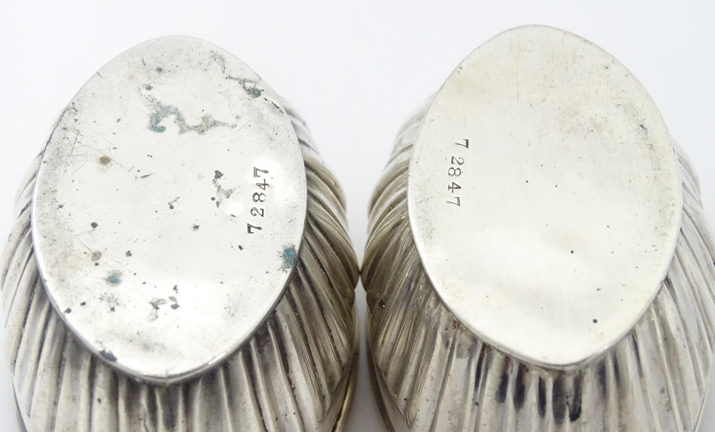 A pair of Victorian silver salts hallmarked London 1896, maker Horace Woodward & Co. Ltd. Approx. - Image 9 of 9
