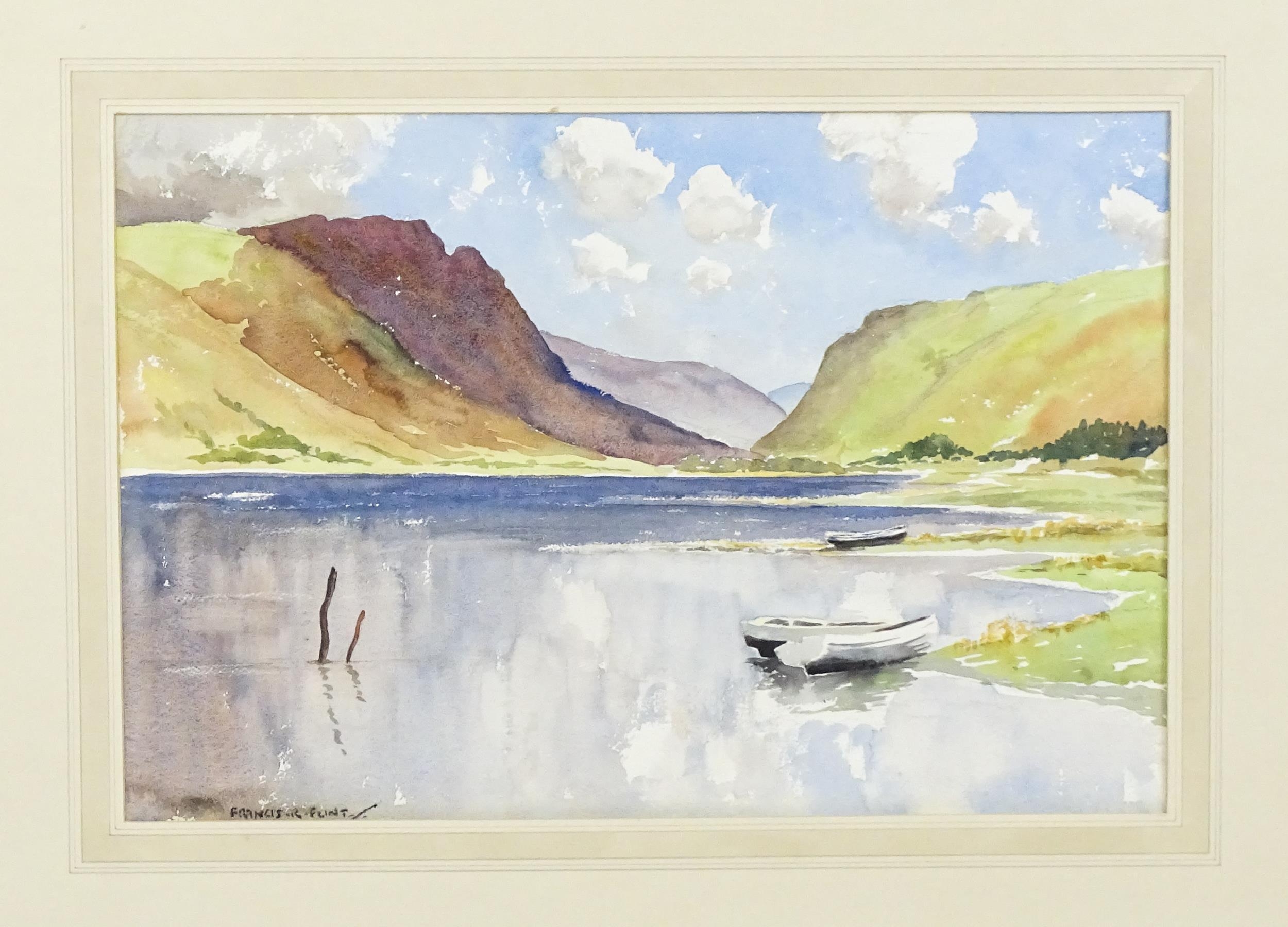 Francis R. Flint (1915-1977), Welsh School, Watercolour, A view of Tal-y-Llyn Lake, Snowdonia, - Image 3 of 4