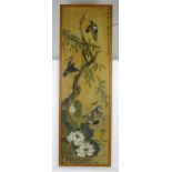 Chinese School, Watercolour, A study of birds, lotus flowers and foliage. Character marks and