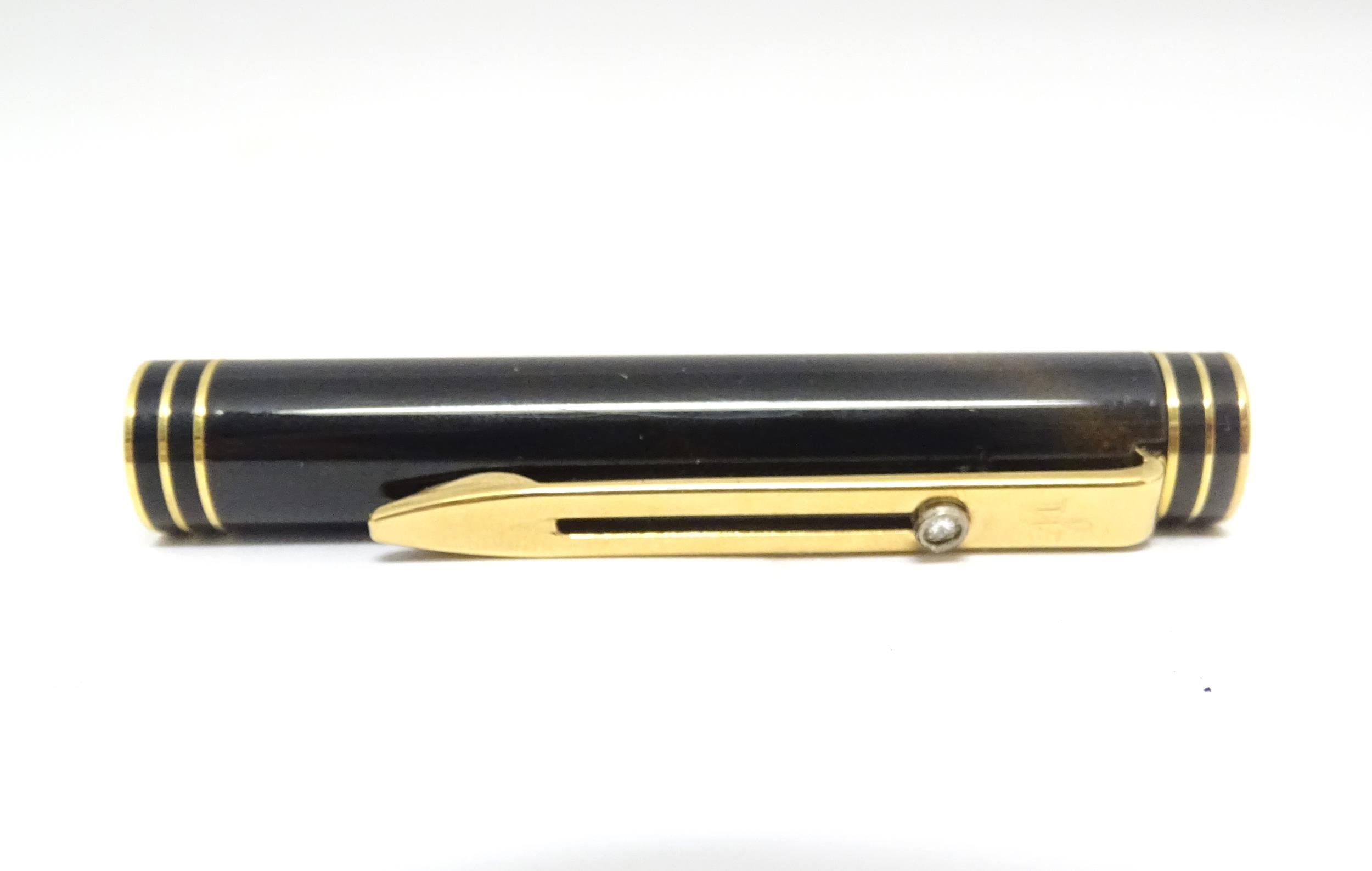 A De Beers cased Waterman Paris 'Ideal' fountain pen, the barrel and cap with black and bronze - Image 18 of 25