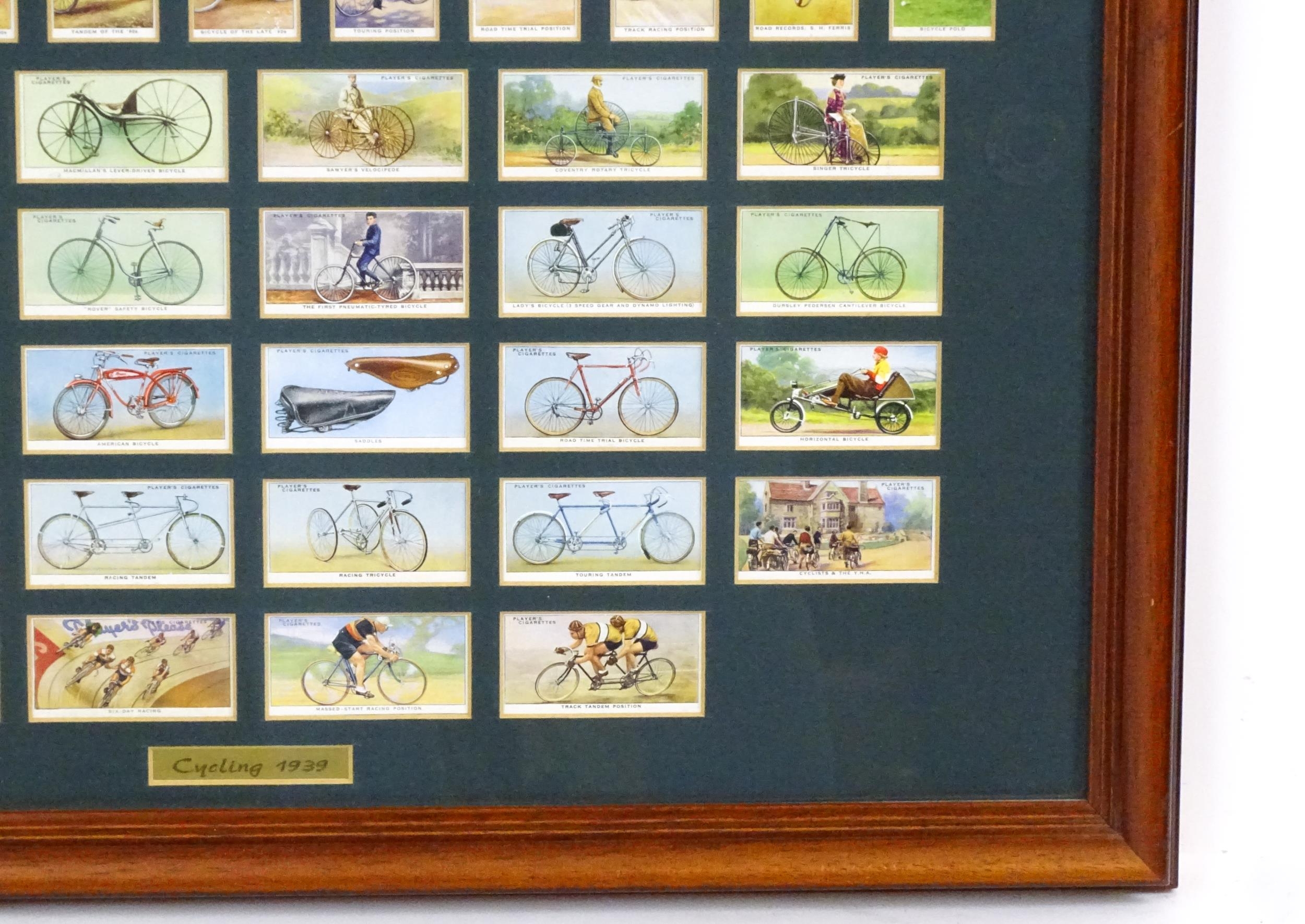 A quantity of Players & Sons cigarette cards from the Cycling series, framed. Together with a - Image 14 of 23