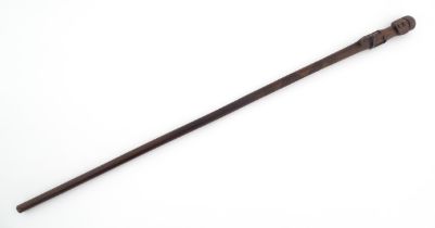 Ethnographic / Native / Tribal : An Australian Aboriginal hardwood walking stick / cane with cross