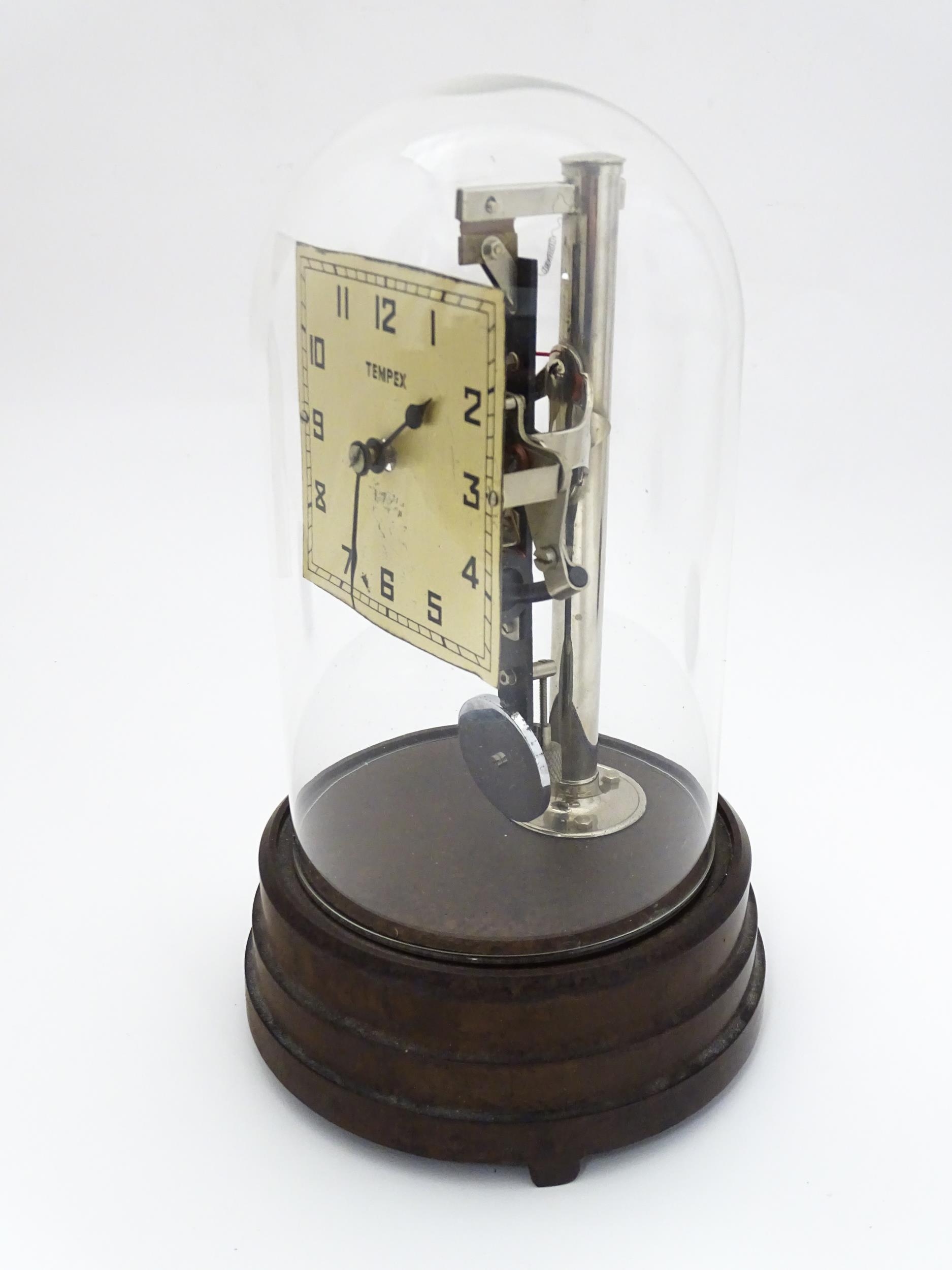 A Tempex electric clock mounted on a Bakelite base with chrome fitting. The squared dial with Arabic - Image 8 of 13