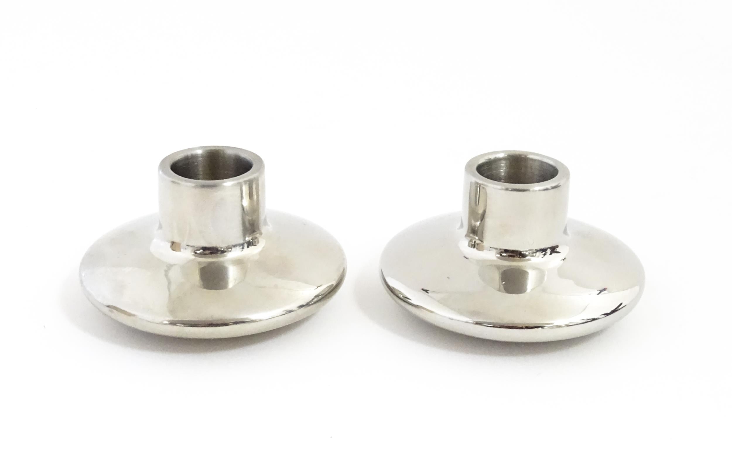 A pair Danish Georg Jensen candlesticks of squat form from the Masterpieces series designed by - Image 6 of 9