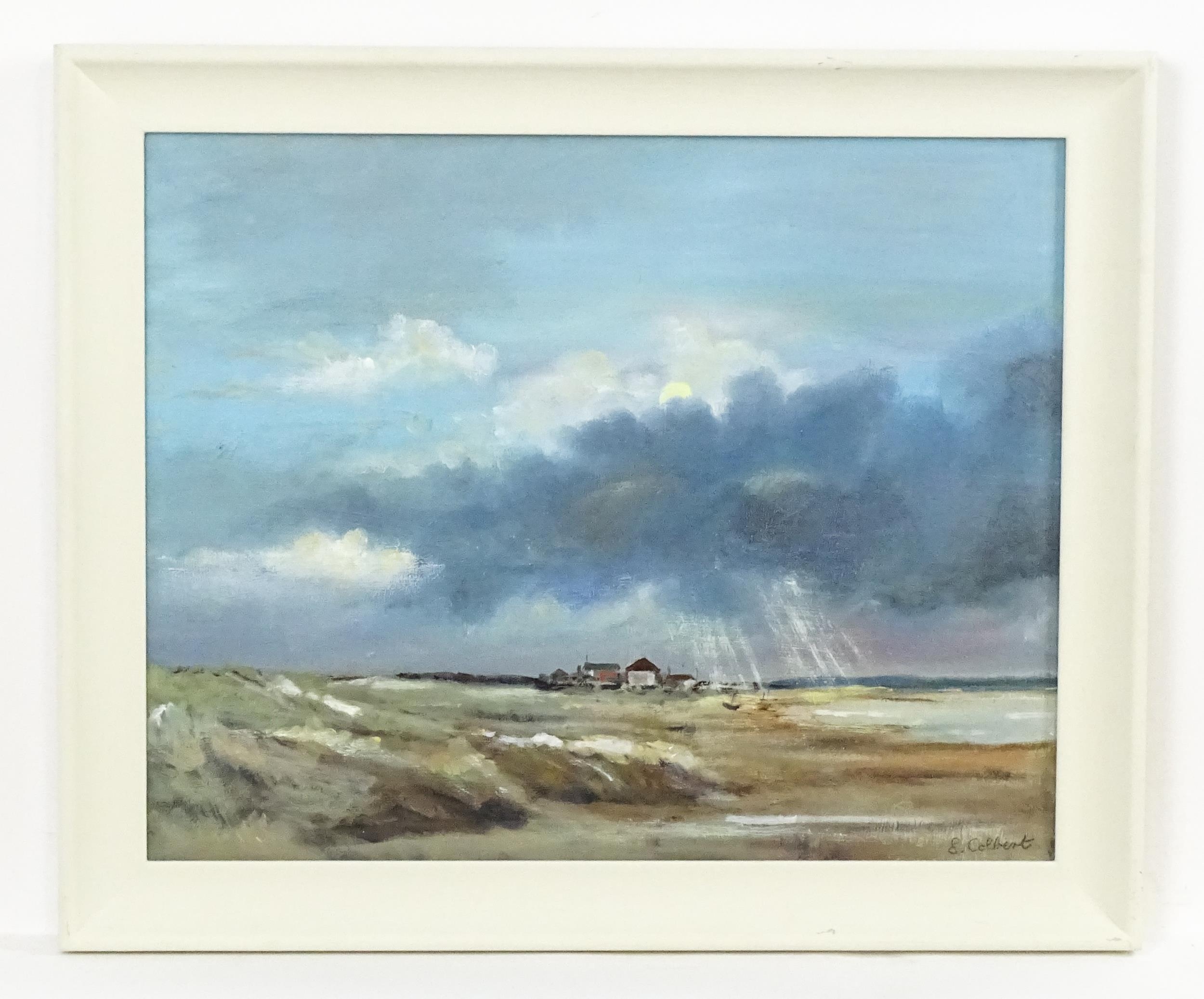Elaine Colbert, 20th century, Oil on canvas, Suffolk landscape. Signed lower right and ascribed