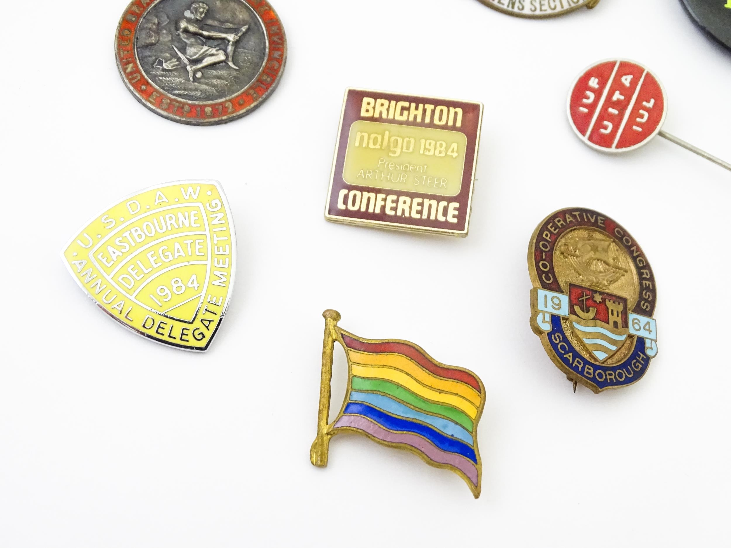 Trade Union Interest: a quantity of assorted badges, pins, etc. to include a silver and enamelled - Image 6 of 10