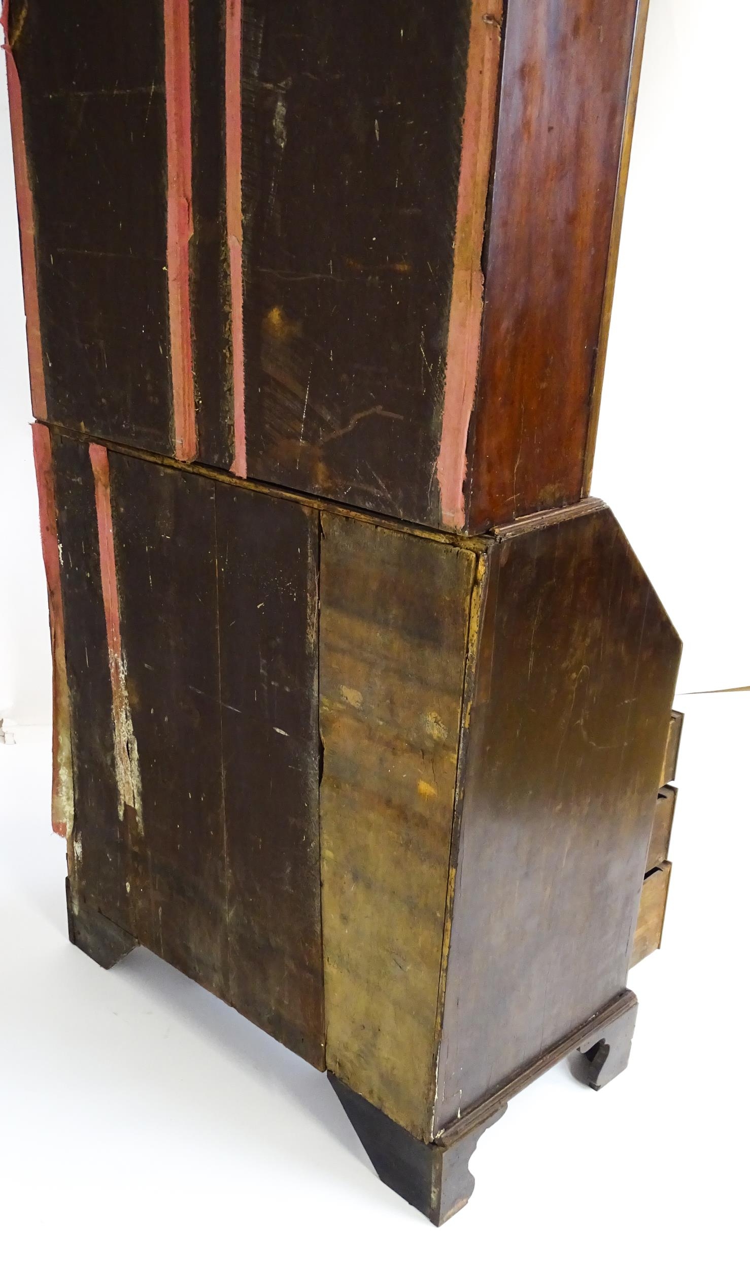 A Georgian mahogany bureau bookcase, with a moulded top above two astragal glazed doors and a fall - Image 11 of 11