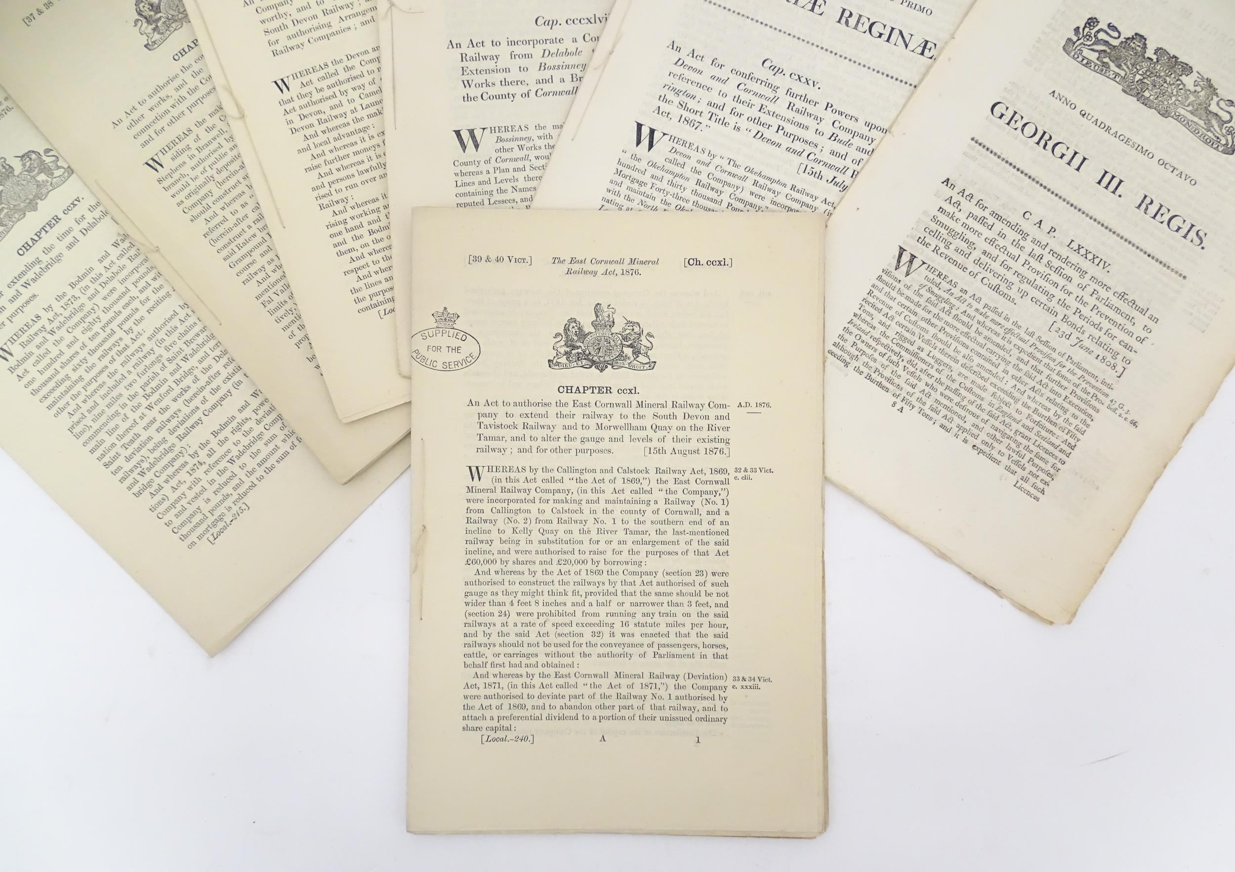 Three assorted 19thC Act of Parliament documents comprising George III 1808, Victorian 1866 & - Image 7 of 9