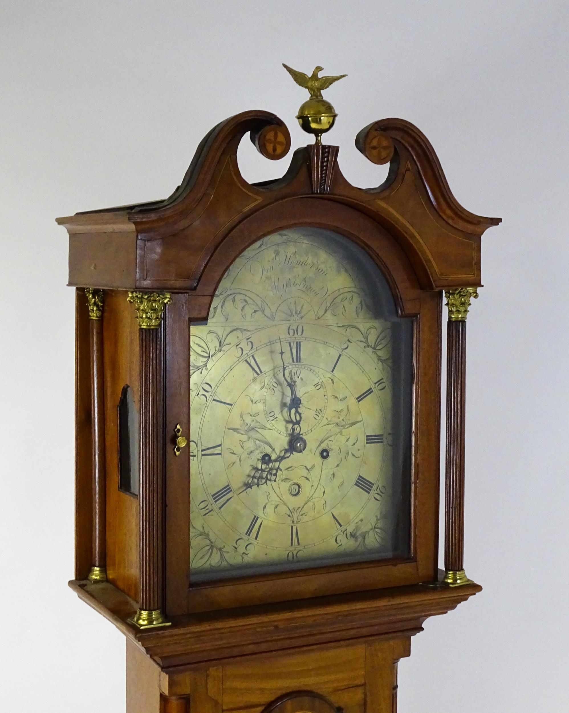 Francis Henderson - Mussleborough : A late 18th / early 19thC walnut cased 8-day longcase clock. The - Image 3 of 18