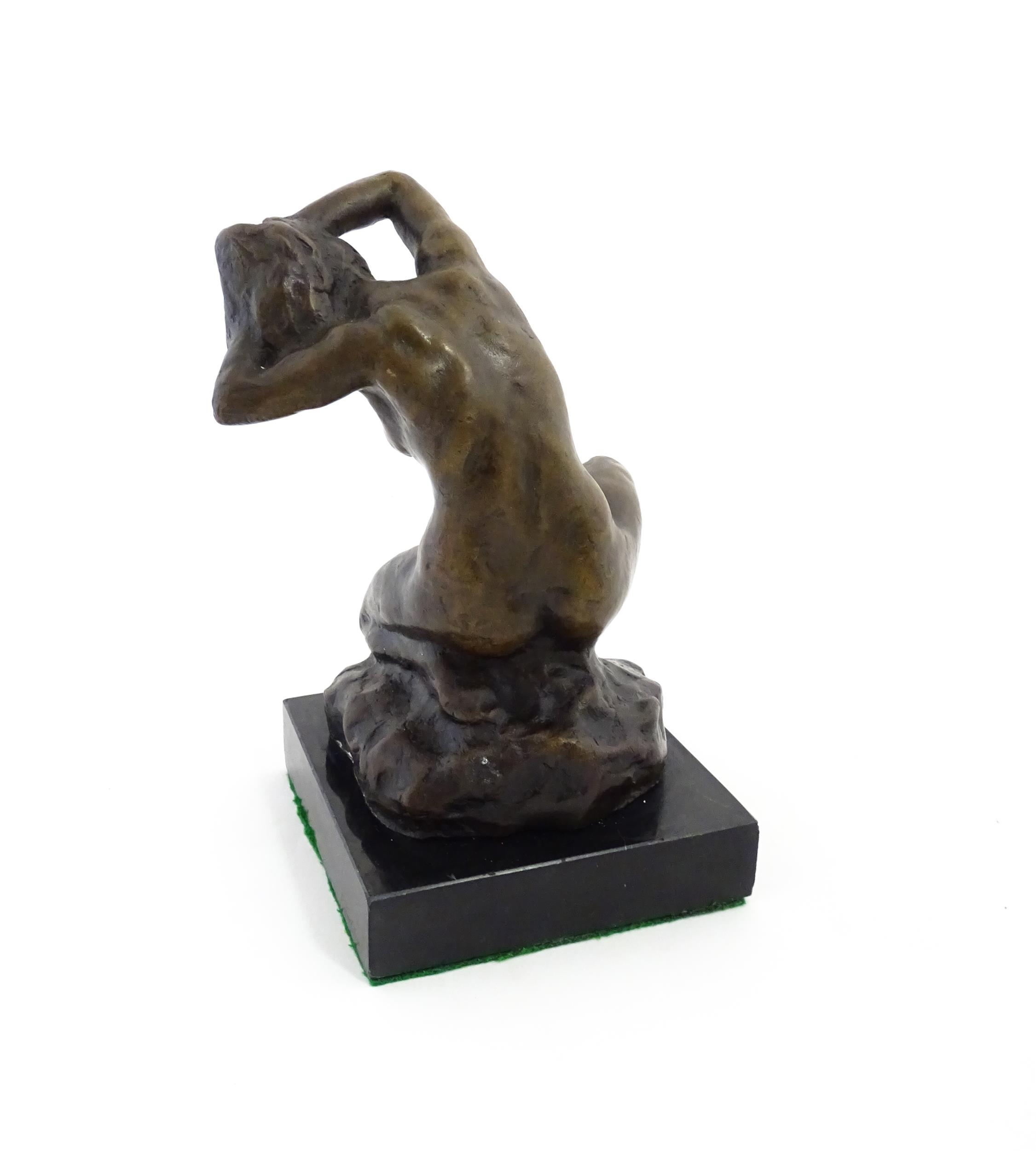 A 20thC cast model of a female nude bather after Alfredo Pina. Approx. 8 3/4" high Please Note - - Image 4 of 6