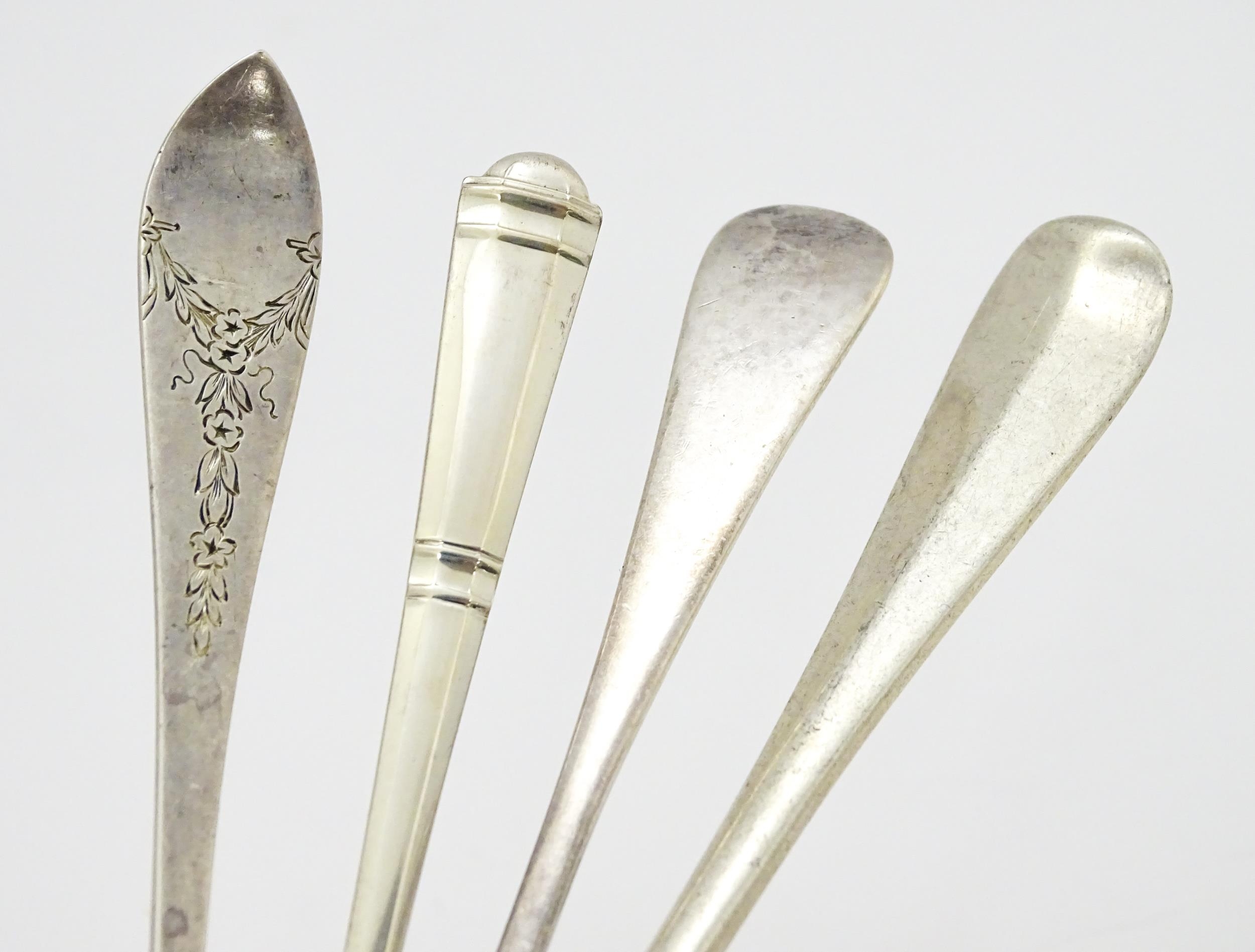 Four assorted silver spoons various dates and makers to include a Christening spoon hallmarked - Image 2 of 5