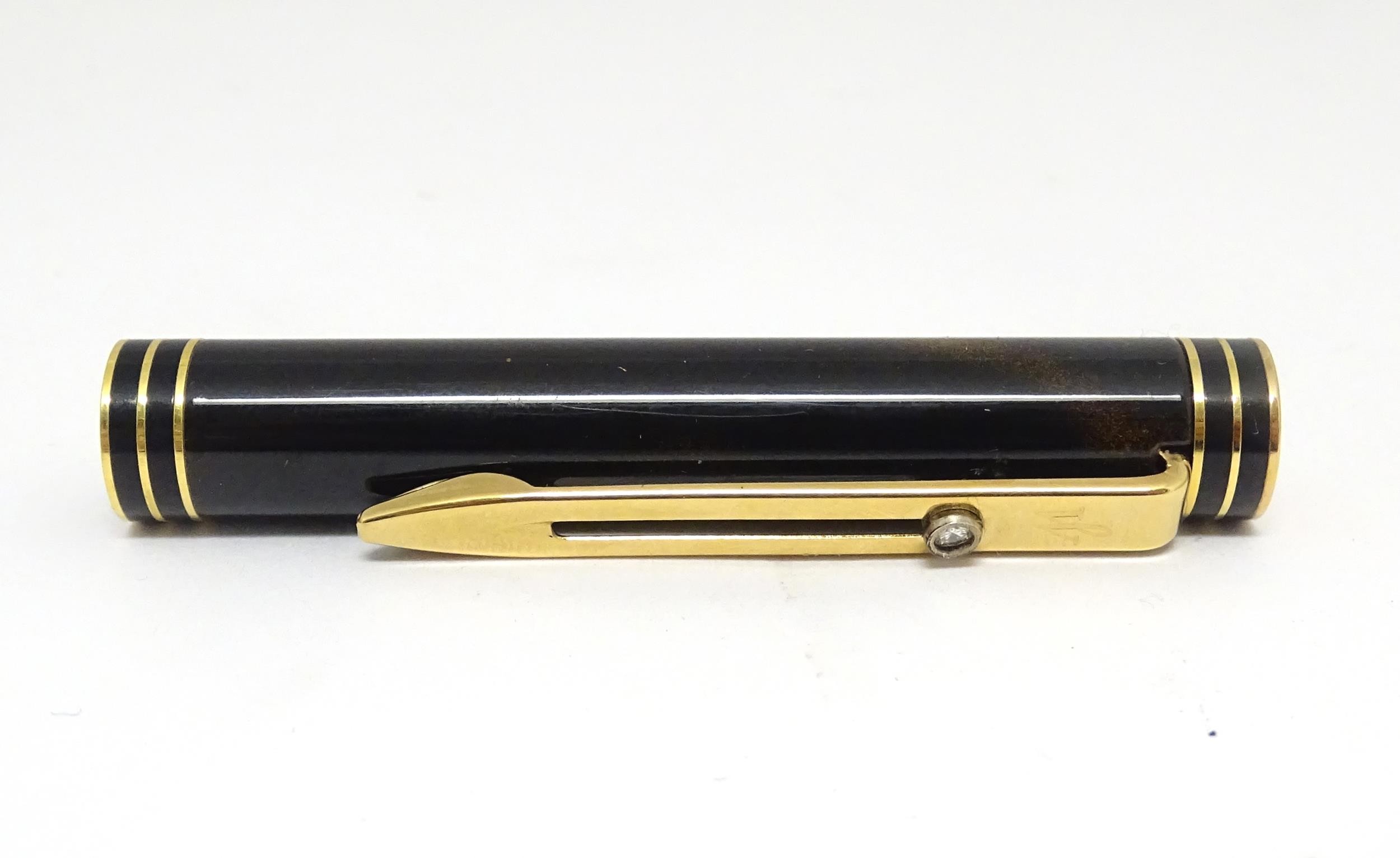 A De Beers cased Waterman Paris 'Ideal' fountain pen, the barrel and cap with black and bronze - Image 19 of 25