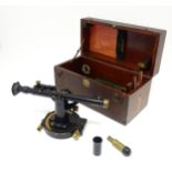 Militaria : a cased c1917 Telescope Director No.5 Mk1 artillery gun sight, with blacked finish,