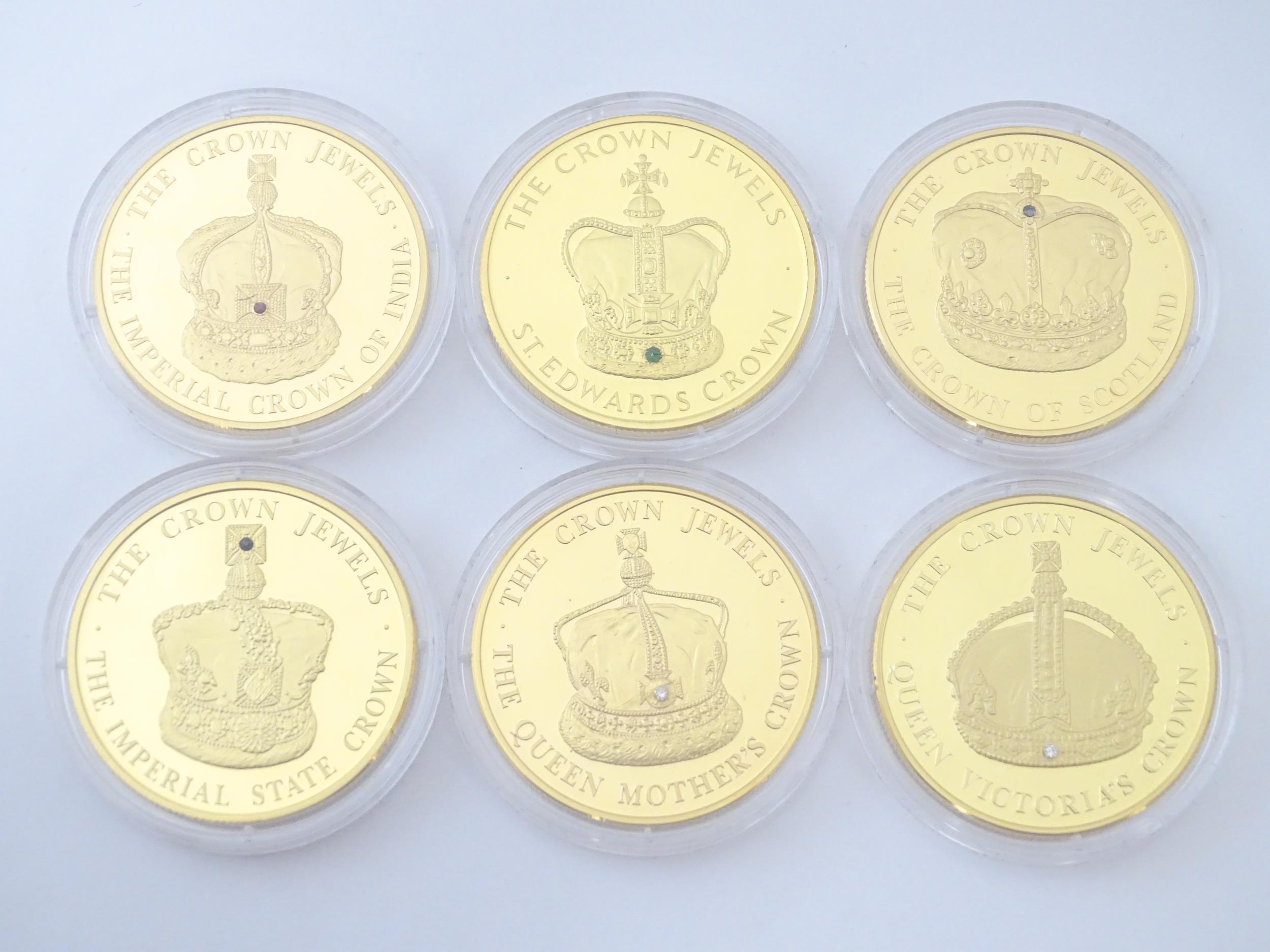 Coins: A boxed set of twelve Westminster Mint gold plated medallions titled the Crown Jewels Coin - Image 9 of 9