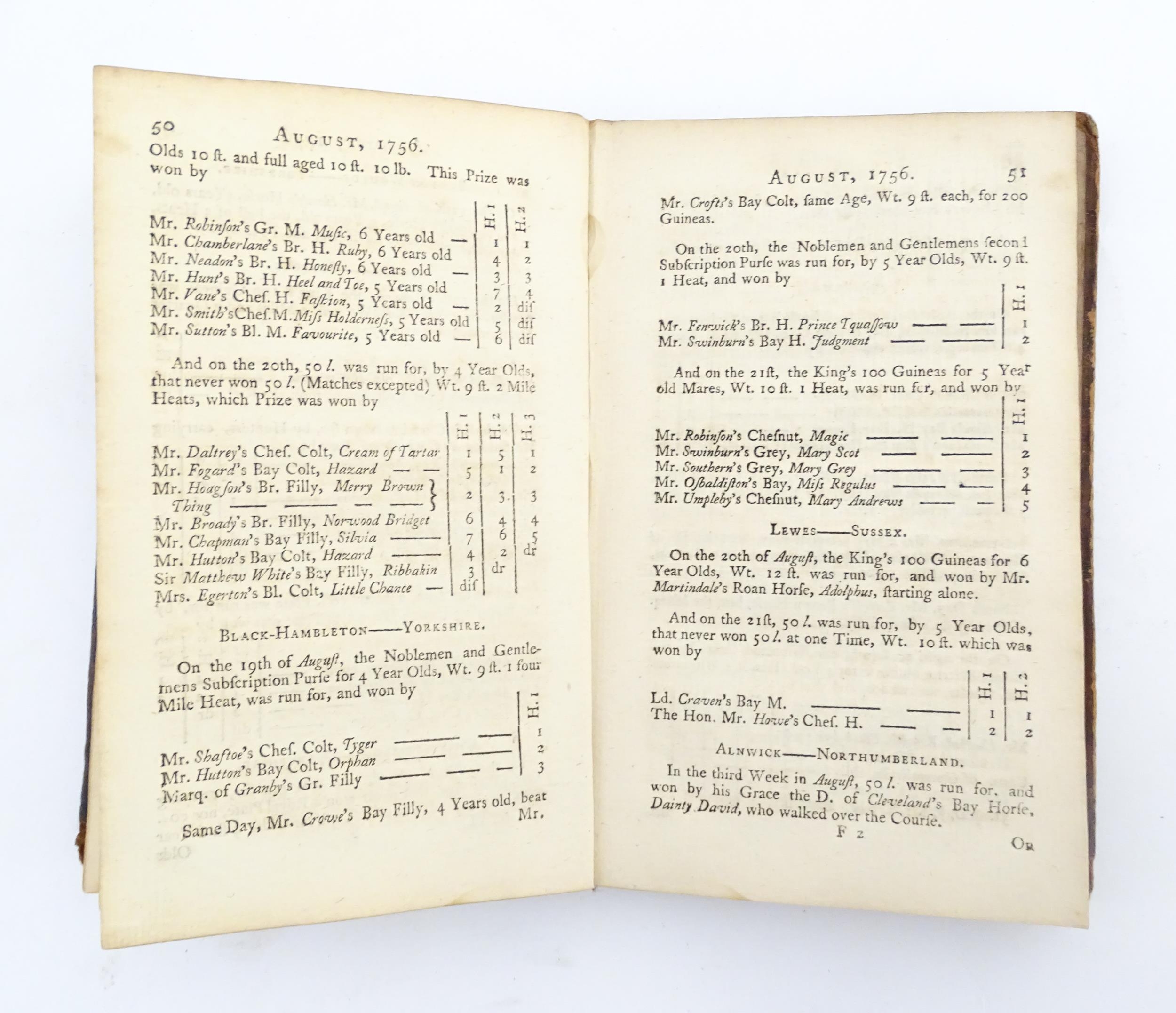 Book: An Historical List of Horse-Matches Run, and plates and prizes run for in Great Britain and - Image 2 of 7