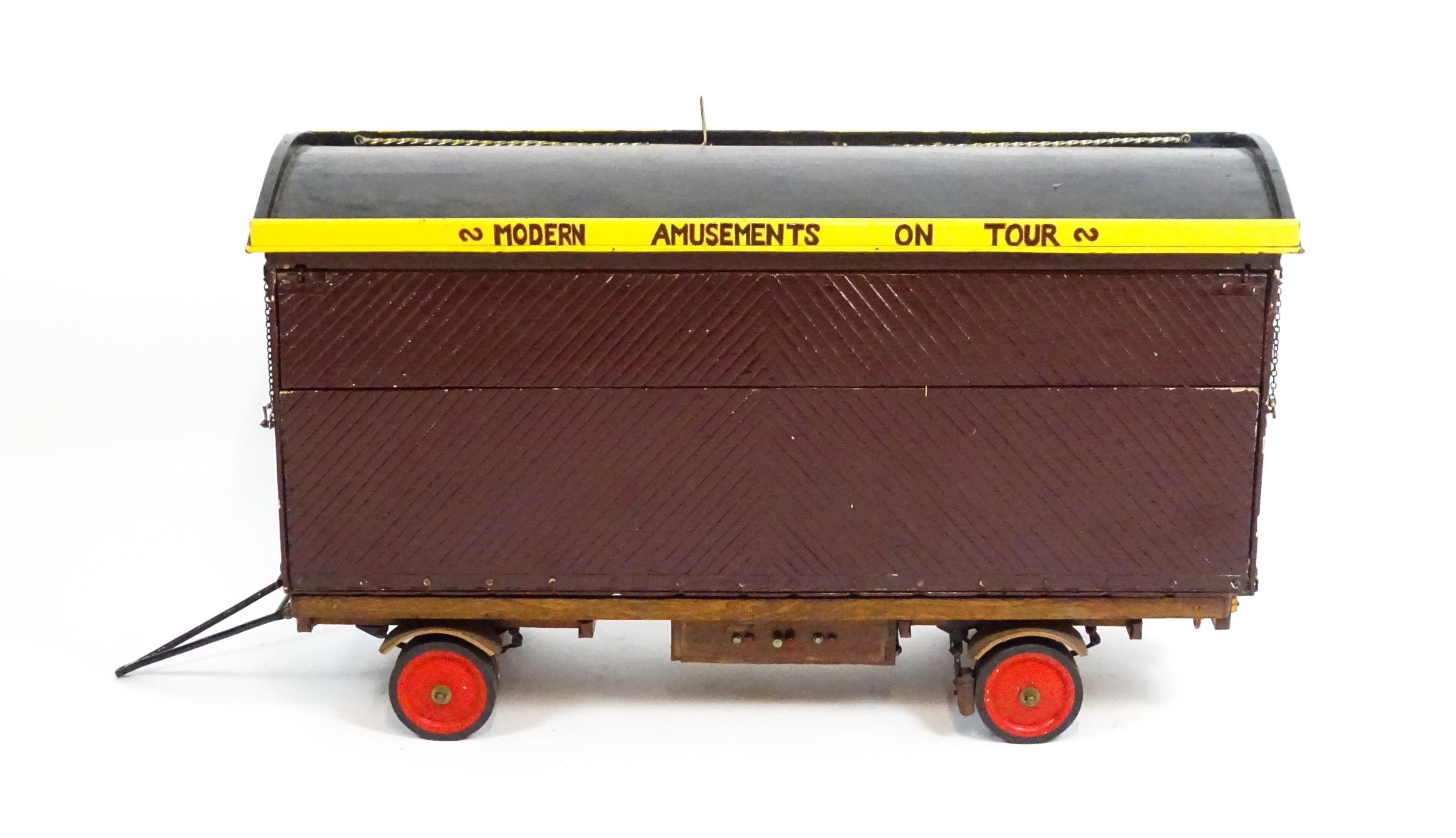 A 20thC scale model musical automaton calliope funfair / fairground wagon / trailer titled - Image 4 of 19
