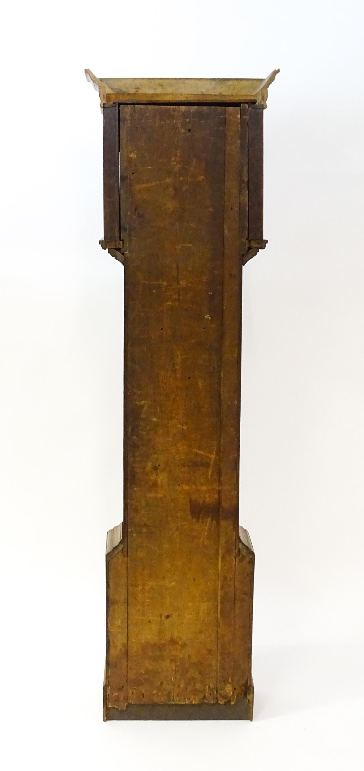 P Selby Wareham - Dorset : A late 18thC oak cased 30 hour longcase clock, the painted dial signed P. - Image 2 of 12